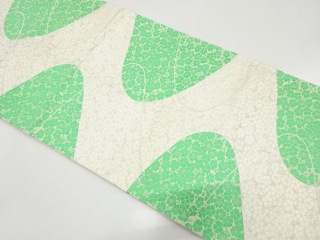JAPANESE KIMONO / ANTIQUE FUKURO OBI / WOVEN SAKURA